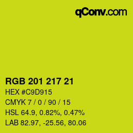Color code: RGB 201 217 21 | qconv.com