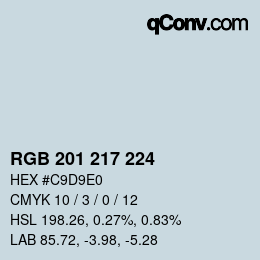 カラーコード: RGB 201 217 224 | qconv.com