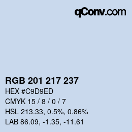 Color code: RGB 201 217 237 | qconv.com