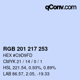 Código de color: RGB 201 217 253 | qconv.com