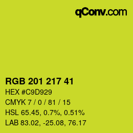 カラーコード: RGB 201 217 41 | qconv.com