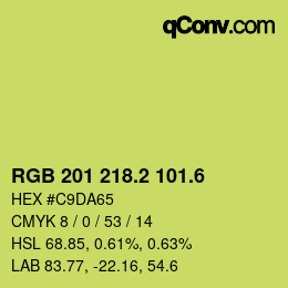 カラーコード: RGB 201 218.2 101.6 | qconv.com