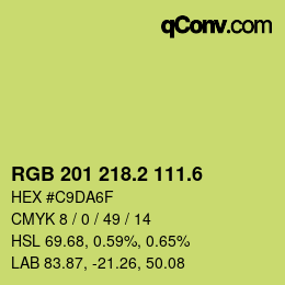 カラーコード: RGB 201 218.2 111.6 | qconv.com