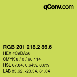 カラーコード: RGB 201 218.2 86.6 | qconv.com