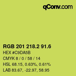 カラーコード: RGB 201 218.2 91.6 | qconv.com