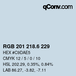 カラーコード: RGB 201 218.6 229 | qconv.com