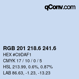 カラーコード: RGB 201 218.6 241.6 | qconv.com