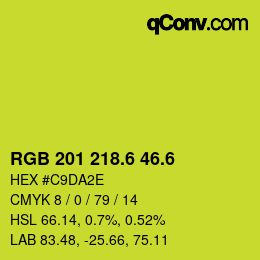 カラーコード: RGB 201 218.6 46.6 | qconv.com