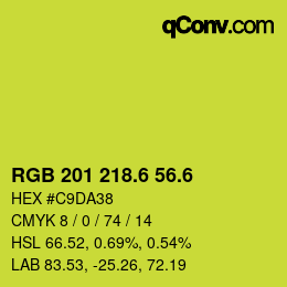 カラーコード: RGB 201 218.6 56.6 | qconv.com