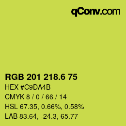 カラーコード: RGB 201 218.6 75 | qconv.com