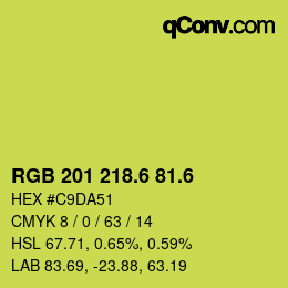 カラーコード: RGB 201 218.6 81.6 | qconv.com