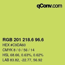 カラーコード: RGB 201 218.6 96.6 | qconv.com