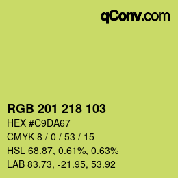 カラーコード: RGB 201 218 103 | qconv.com