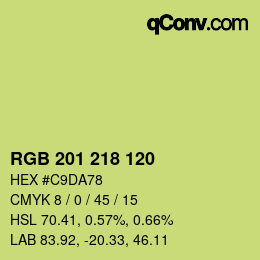 カラーコード: RGB 201 218 120 | qconv.com