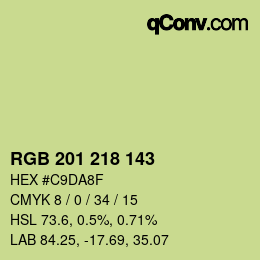 Color code: RGB 201 218 143 | qconv.com
