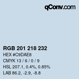 カラーコード: RGB 201 218 232 | qconv.com