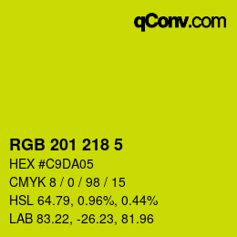 Color code: RGB 201 218 5 | qconv.com