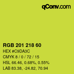カラーコード: RGB 201 218 60 | qconv.com