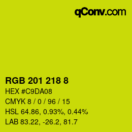 Color code: RGB 201 218 8 | qconv.com