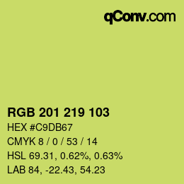 Color code: RGB 201 219 103 | qconv.com