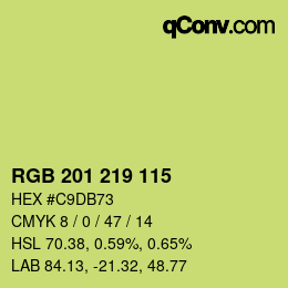 Color code: RGB 201 219 115 | qconv.com