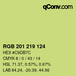 カラーコード: RGB 201 219 124 | qconv.com