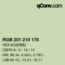 カラーコード: RGB 201 219 178 | qconv.com