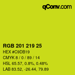 Color code: RGB 201 219 25 | qconv.com