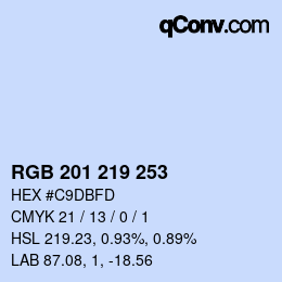 Color code: RGB 201 219 253 | qconv.com