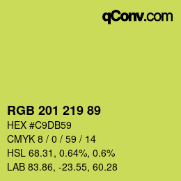 Color code: RGB 201 219 89 | qconv.com