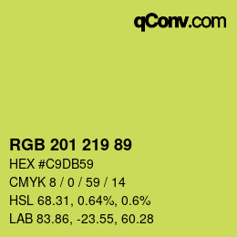 Color code: RGB 201 219 89 | qconv.com