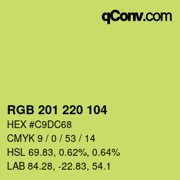 Color code: RGB 201 220 104 | qconv.com