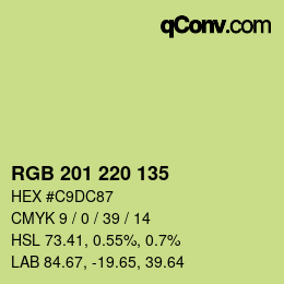カラーコード: RGB 201 220 135 | qconv.com