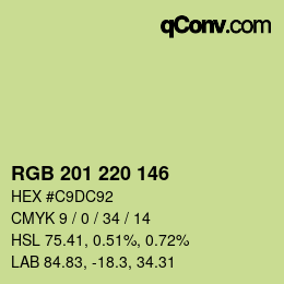 Color code: RGB 201 220 146 | qconv.com