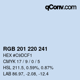 Farbcode: RGB 201 220 241 | qconv.com