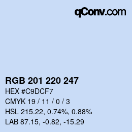 Color code: RGB 201 220 247 | qconv.com