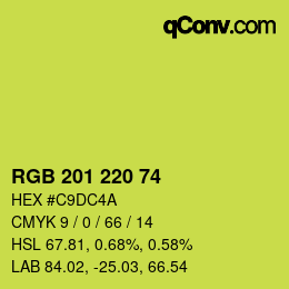 カラーコード: RGB 201 220 74 | qconv.com
