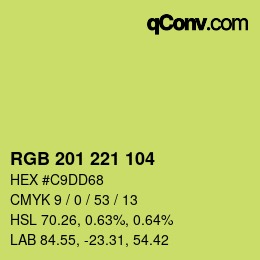 Color code: RGB 201 221 104 | qconv.com