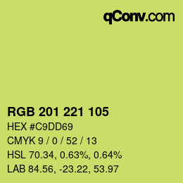 Color code: RGB 201 221 105 | qconv.com