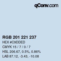 Color code: RGB 201 221 237 | qconv.com