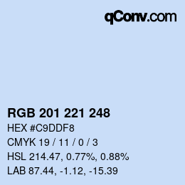 カラーコード: RGB 201 221 248 | qconv.com