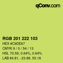 Color code: RGB 201 222 103 | qconv.com