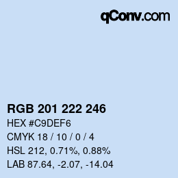 Código de color: RGB 201 222 246 | qconv.com