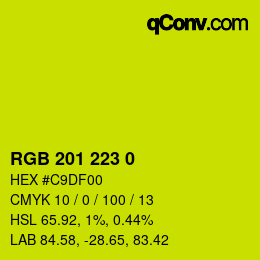 Color code: RGB 201 223 0 | qconv.com