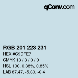 Color code: RGB 201 223 231 | qconv.com