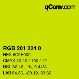 カラーコード: RGB 201 224 0 | qconv.com