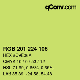 Color code: RGB 201 224 106 | qconv.com