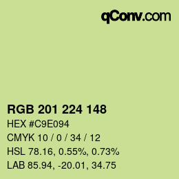 Color code: RGB 201 224 148 | qconv.com