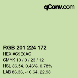 カラーコード: RGB 201 224 172 | qconv.com