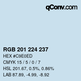 カラーコード: RGB 201 224 237 | qconv.com